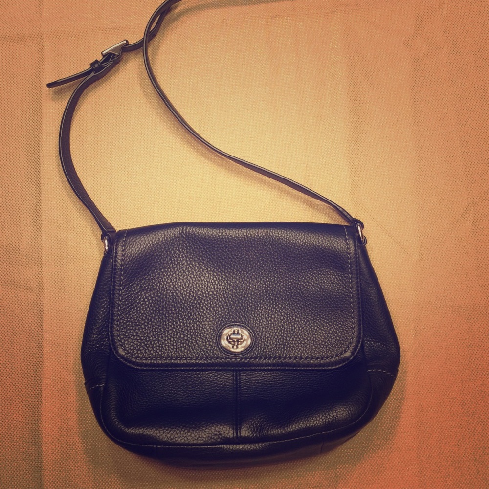 Coach crossbody small black leather